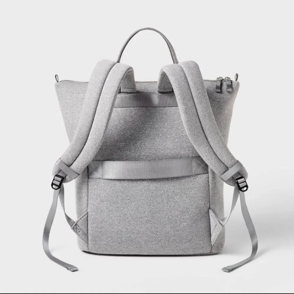 Faux Neoprene Backpack - Heathered Gray
